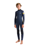 The C-Skins Boys NuWave Element 3/2mm Back Zip Wetsuit in Bluestone, Slate & Multi