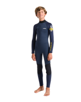 The C-Skins Boys NuWave Element 3/2mm Back Zip Wetsuit in Bluestone, Slate & Multi