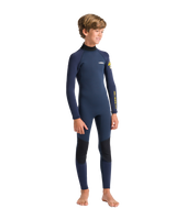 The C-Skins Boys NuWave Element 3/2mm Back Zip Wetsuit in Bluestone, Slate & Multi