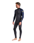 The C-Skins Mens NuWave Element 3/2mm Back Zip Wetsuit in Anthracite, Slate & Saffron