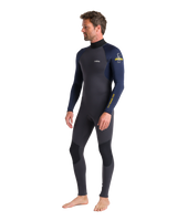 The C-Skins Mens NuWave Element 3/2mm Back Zip Wetsuit in Anthracite, Slate & Saffron