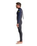 The C-Skins Mens NuWave Element 3/2mm Back Zip Wetsuit in Anthracite, Slate & Saffron