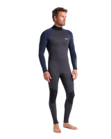 The C-Skins Mens NuWave Element 3/2mm Back Zip Wetsuit in Anthracite, Slate & Saffron