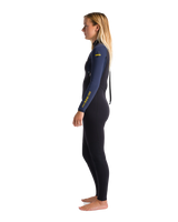 The C-Skins Womens NuWave Element 3/2mm Back Zip Wetsuit in Black, Slate & Saffron