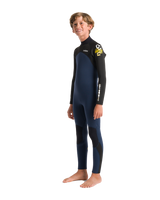 The C-Skins Boys NuWave Legend 4/3mm Back Zip Wetsuit in Bluestone, Black & Multi