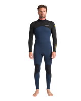 The C-Skins Mens NuWave Legend 4/3mm Back Zip Wetsuit in Bluestone, Black & Saffron