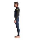 The C-Skins Mens NuWave Legend 4/3mm Back Zip Wetsuit in Bluestone, Black & Saffron