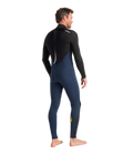 The C-Skins Mens NuWave Legend 4/3mm Back Zip Wetsuit in Bluestone, Black & Saffron