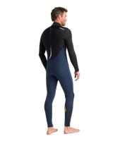 The C-Skins Mens NuWave Legend 4/3mm Back Zip Wetsuit in Bluestone, Black & Saffron