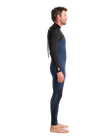 The C-Skins Mens NuWave Legend 4/3mm Back Zip Wetsuit in Bluestone, Black & Saffron