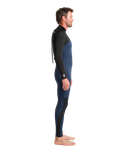 The C-Skins Mens NuWave Legend 4/3mm Back Zip Wetsuit in Bluestone, Black & Saffron