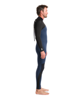 The C-Skins Mens NuWave Legend 4/3mm Back Zip Wetsuit in Bluestone, Black & Saffron