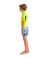 The C-Skins Boys Nuwave Rash Vest in Lime, Anthracite & Multi