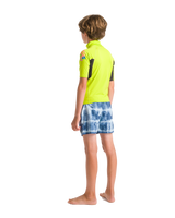 The C-Skins Boys Nuwave Rash Vest in Lime, Anthracite & Multi