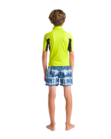 The C-Skins Boys Nuwave Rash Vest in Lime, Anthracite & Multi