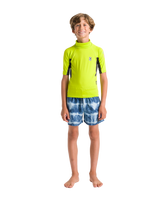 The C-Skins Boys Nuwave Rash Vest in Lime, Anthracite & Multi