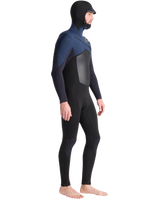 NuWave Rewired 5/4mm Hooded Chest Zip Wetsuit in Black, Black X & Bluestone X