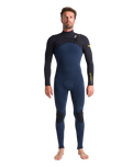 The C-Skins Mens NuWave Session 3/2mm Chest Zip Wetsuit in Bluestone, Black X & Saffron