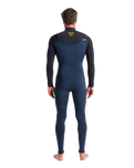 The C-Skins Mens NuWave Session 3/2mm Chest Zip Wetsuit in Bluestone, Black X & Saffron