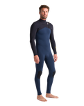 The C-Skins Mens NuWave Session 3/2mm Chest Zip Wetsuit in Bluestone, Black X & Saffron