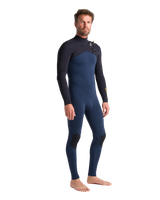 The C-Skins Mens NuWave Session 3/2mm Chest Zip Wetsuit in Bluestone, Black X & Saffron