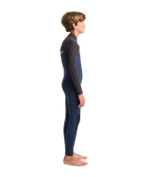 The C-Skins Boys NuWave Session 4/3mm Chest Zip Wetsuit in Bluestone, Meteor X & Saffron