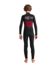 The C-Skins Boys NuWave Session 4/3mm Chest Zip Wetsuit in Bluestone, Meteor X & Saffron