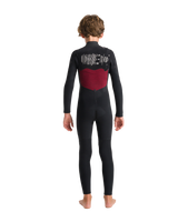 The C-Skins Boys NuWave Session 4/3mm Chest Zip Wetsuit in Bluestone, Meteor X & Saffron