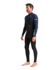 The C-Skins Mens NuWave Session 4/3mm Chest Zip Wetsuit in Black, Bluestone & Saffron