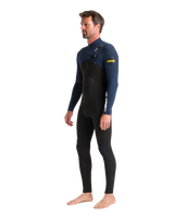 The C-Skins Mens NuWave Session 4/3mm Chest Zip Wetsuit in Black, Bluestone & Saffron