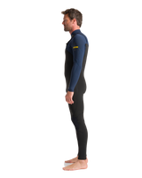 The C-Skins Mens NuWave Session 4/3mm Chest Zip Wetsuit in Black, Bluestone & Saffron