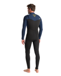 The C-Skins Mens NuWave Session 4/3mm Chest Zip Wetsuit in Black, Bluestone & Saffron