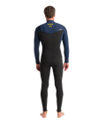 The C-Skins Mens NuWave Session 4/3mm Chest Zip Wetsuit in Black, Bluestone & Saffron