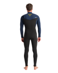 The C-Skins Mens NuWave Session 4/3mm Chest Zip Wetsuit in Black, Bluestone & Saffron