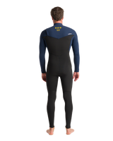 The C-Skins Mens NuWave Session 4/3mm Chest Zip Wetsuit in Black, Bluestone & Saffron