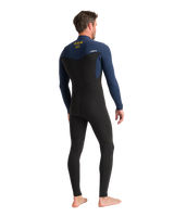 The C-Skins Mens NuWave Session 4/3mm Chest Zip Wetsuit in Black, Bluestone & Saffron