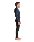 The C-Skins Mens NuWave Session 4/3mm Chest Zip Wetsuit in Black, Bluestone & Saffron