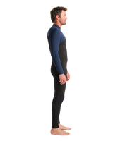 The C-Skins Mens NuWave Session 4/3mm Chest Zip Wetsuit in Black, Bluestone & Saffron