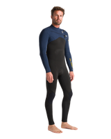 The C-Skins Mens NuWave Session 4/3mm Chest Zip Wetsuit in Black, Bluestone & Saffron