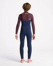 Boys NuWave Session 5/4/3mm Chest Zip Wetsuit in Bluestone, Rust X & Cool Green