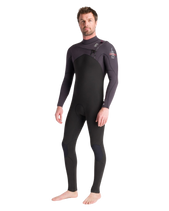 NuWave Session 5/4/3mm Chest Zip Wetsuit in Black, Meteor X & Rust