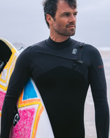 NuWave Session 5/4/3mm Chest Zip Wetsuit in Black, Meteor X & Rust