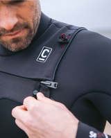 NuWave Session 5/4/3mm Chest Zip Wetsuit in Black, Meteor X & Rust