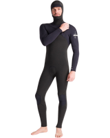 NuWave Session 5/4/3mm Hooded Chest Zip Wetsuit in Black, Black X & White