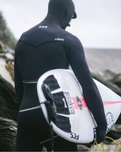 NuWave Session 5/4/3mm Hooded Chest Zip Wetsuit in Black, Black X & White