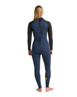 The C-Skins Womens NuWave Surflite 4/3mm Back Zip Wetsuit in Bluestone, Black & Saffron