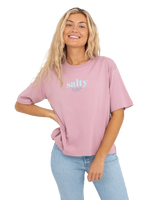 The Born by the Sea Womens Salty T-Shirt in Purple Rose