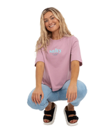 The Born by the Sea Womens Salty T-Shirt in Purple Rose