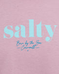 The Born by the Sea Womens Salty T-Shirt in Purple Rose