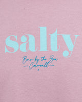 The Born by the Sea Womens Salty T-Shirt in Purple Rose